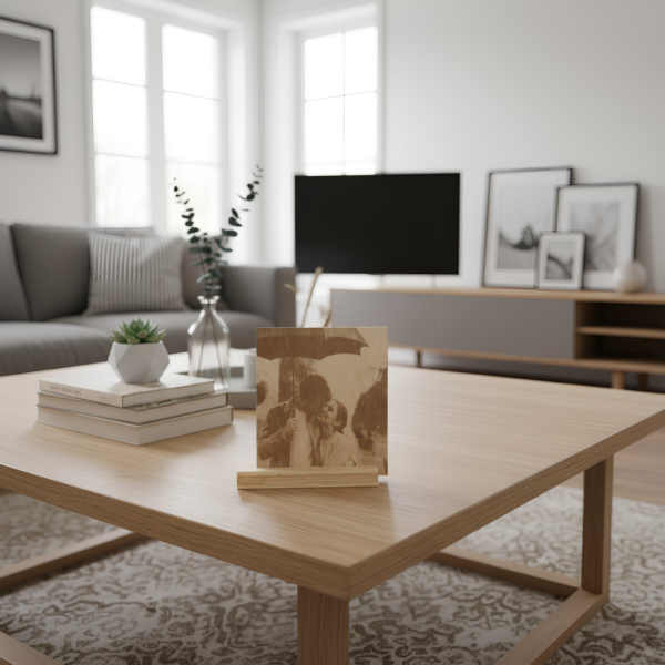 Foto e gdhendur ne dru 15x15cm